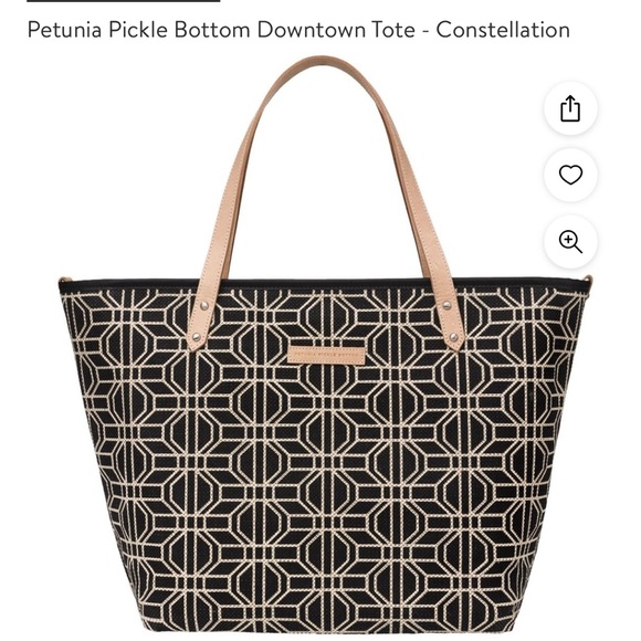 Petunia Pickle Bottom Handbags - Petunia Pickle Bottom - black/tan textured tote, diaper bag